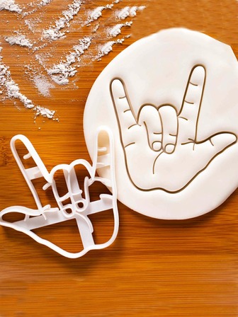 1入組手勢形狀餅乾模型切割刀