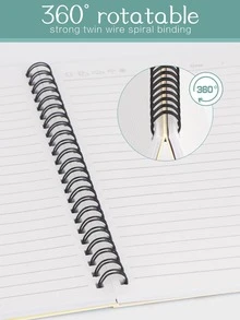 FYY 3 Pack Colorful College Ruled A5 Spiral Notebook with Durable Hardcover and 80 Sheets /240 Lined Pages,Floral, Cute Spiral Notebook - 彩色 - 查看 6