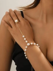 Vòng đeo tay trang trí bằng ngọc trai giả - Nhiều màu - Xem 1
