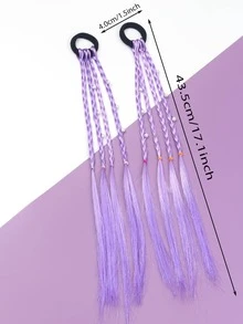 2 piezas Trenza de pelo sintético medio - Púrpura polvoriento - Ver 3