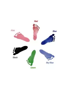 1入組木製嬰兒DIY手印墊、嬰兒手印印台 - 黑色 - 查看 2