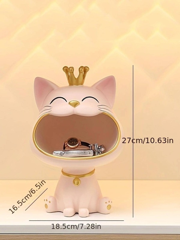 1pc Polyresin Decoration Object, Cute Cartoon Cat Design Decoration