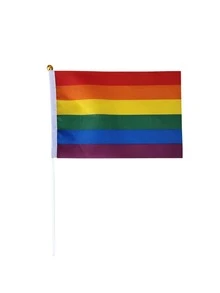 10pcs/set LGBT Rainbow Flag, Modern Polyester Flag For Decoration - Multicolor - View 7