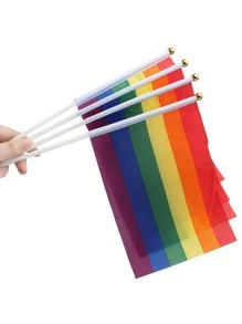 10pcs/set LGBT Rainbow Flag, Modern Polyester Flag For Decoration - Multicolor - View 4