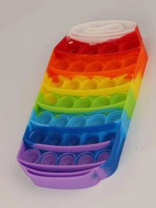 1 pieza Juguete de descompresión de arcoíris color filletois gracioso tire diseño para fiesta - Multicolor - Ver 3