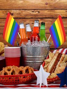 10pcs/set LGBT Rainbow Flag, Modern Polyester Flag For Decoration - Multicolor - View 2