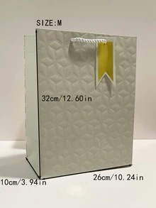 4pcs/set Paper Gift Bag, Modernist Argyle Detail Gift Wrapping Bag For Party - Multicolor - View 4