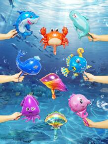 9pcs/Set Polyamide Balloon, Creative Conch & Whale Design Decorative Balloon For Party, Christmas - Multicolor - View 1