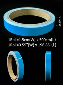1roll PET Floor Sealing Sticker, Minimalist Glow In The Dark Tile Decoration Seam Tape For Home - Blue - View 2