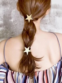 1 Dây buộc tóc thời trang dành cho nữ trang trí ngôi sao cho cuộc sống hàng ngày - Vàng - Xem 4