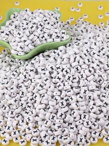 100pcs 4 X 7 MM Round Alphabet Beads A-Z 26 Letters Beads For DIY Jewelry Making Accessories - White - View 6