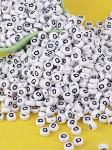 100pcs 4 X 7 MM Round Alphabet Beads A-Z 26 Letters Beads For DIY Jewelry Making Accessories - White - View 8