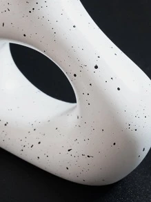 1pc ABS Flower Vase, Modern Geometric Shaped Vase For Home Home Decor Room Decor Glass Vase - Black and White - View 4