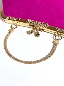 中號方形包粉紅色金屬裝飾派對 - 玫紅色 - 查看 8