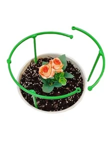 6pcs/set Plastic Plant Support Stake, Simple Green Plant Stake For Garden - Green - View 2