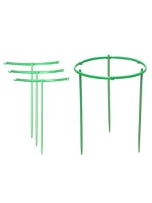 6pcs/set Plastic Plant Support Stake, Simple Green Plant Stake For Garden - Green - View 1