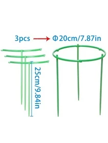 6pcs/set Plastic Plant Support Stake, Simple Green Plant Stake For Garden - Green - View 4
