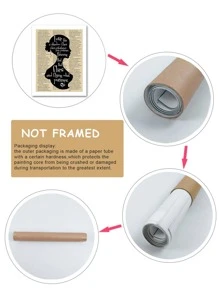 1 pieza Arte de pared con estampado de slogan y figura sin enmarcar moderno químico fibra pintura para casa adorno - Multicolor - Ver 4