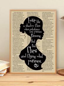 1 pieza Arte de pared con estampado de slogan y figura sin enmarcar moderno químico fibra pintura para casa adorno - Multicolor - Ver 6