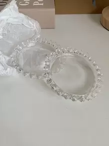 1pc  Glass Jewelry Tray, European Style Clear Round Jewelry Storage Display Showcase Holder Box For Home, Gift For Valentine's Day - Clear - View 2