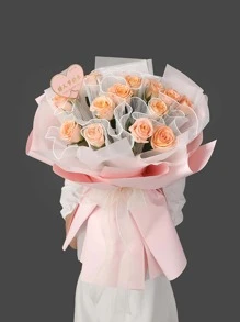 20pcs Solid Color Gift Wrapping Paper, Modern Waterproof Gift Packaging Paper For Party - Rose Red - View 5