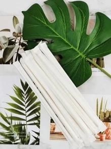 100 ống hút giấy dùng một lần, ống hút giấy dùng một lần màu trắng đơn giản cho bữa tiệc, ngày lễ - trắng - Xem 8