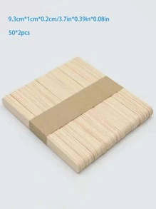 100入組木頭冰淇淋棒 - 紫紅色 - 查看 2