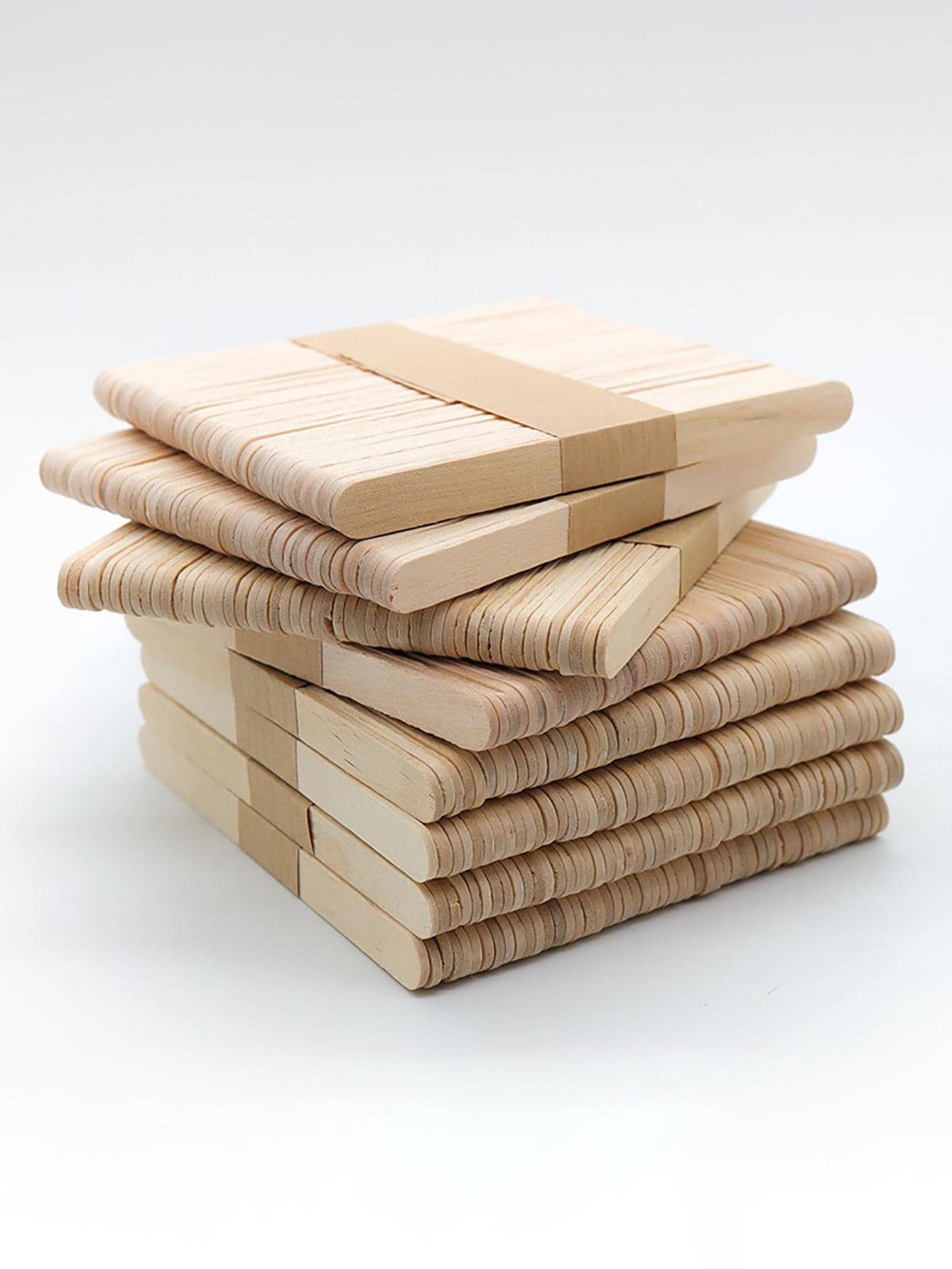 100入組木頭冰淇淋棒 - 紫紅色 - 查看 1