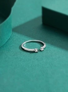 1 Cầu Vồng Xếp Chồng Bạc Vòng Đeo Tay Đính Đá Cubic Zirconia Cho Nữ, nhẫn Thời Trang Cho Đám Cưới, Đính Hôn, Cầu Hôn Và tỏ Tình - Bạc - Xem 4
