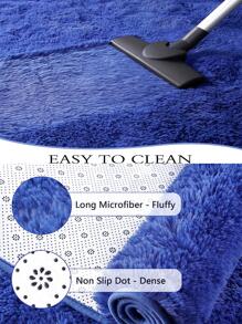 1 Tấm Thảm Mờ Chắc Chắn, Thảm Lót Sàn Polyester Tối Giản Cho Gia Đình - Xanh đậm - Xem 4