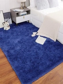 1 Tấm Thảm Mờ Chắc Chắn, Thảm Lót Sàn Polyester Tối Giản Cho Gia Đình - Xanh đậm - Xem 1