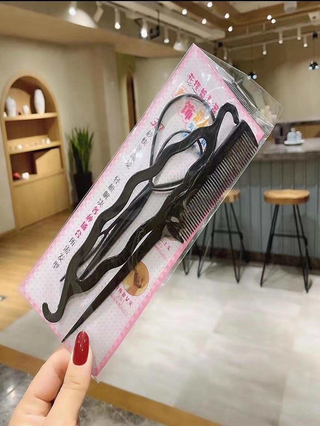 1set Solid Hair Roller Tool - Black - View 1