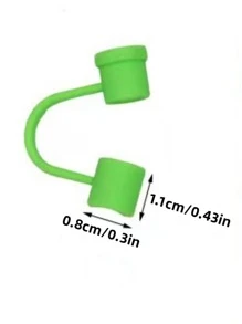 5pcs Random Color Soft Silicone Straw Caps Dust Plug Christmas Gift,School Supplies - Multicolor - View 2