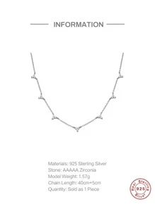1 Bạc Thời Trang Đính Đá Cubic Zirconia Trang Trí Dây Chuyền Vòng Cổ Cho Nữ Trang Trí Hàng Ngày - Bạc - Xem 3