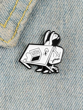 Creative Brooch, Delicate Alloy Pin Girl Flipping Table Saying Brooch, Great Gift For Friends