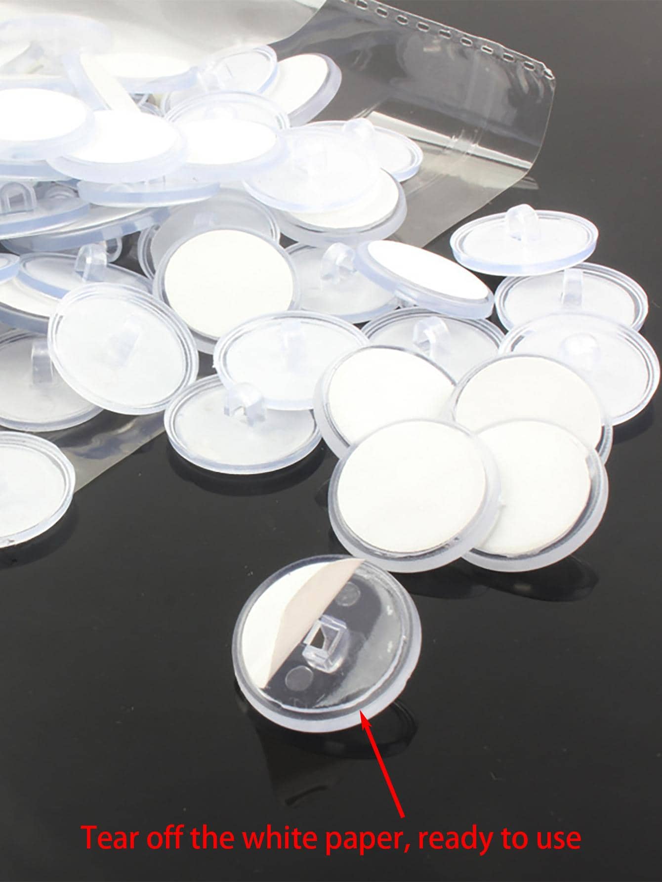 10pcs Atmosphere Decoration Items Use Hooks, Transparent Round Viscose And Buckle Ring - Multicolor - View 1