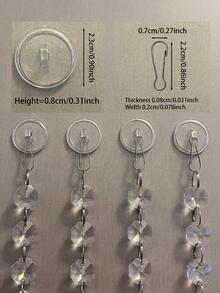 10pcs Atmosphere Decoration Items Use Hooks, Transparent Round Viscose And Buckle Ring - Multicolor - View 7