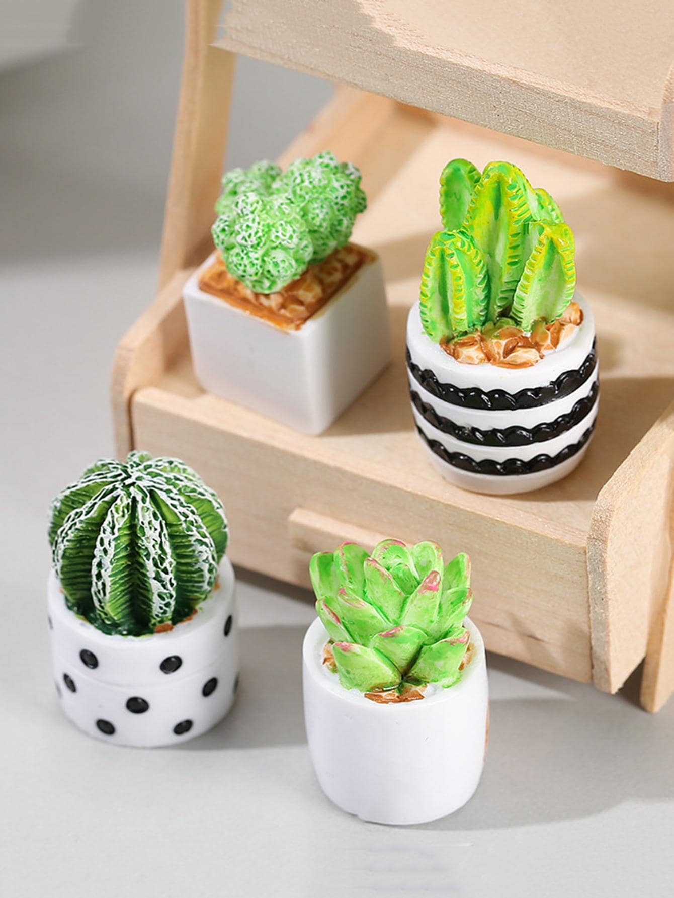 4 pezzi di decorazione artigianale con mini cactus artificiali, vasi di cactus finti carini per decorazione domestica, ottimi regali