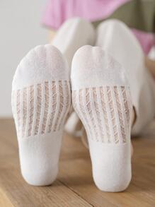10pairs Solid Invisible Socks - Multicolor - View 5
