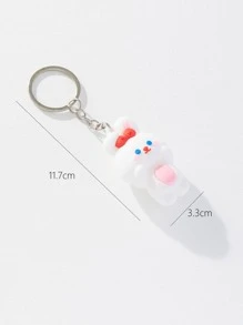 Móc khóa quyến rũ thỏ hoạt hình - trắng - Xem 3