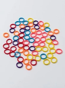 66pcs Women Solid Casual Hair Tie For Daily Life Ponytail Holder Hair Elastic Hair Rope