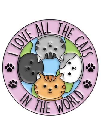 Cartoon Cat With Knife And English Letter Design Alloy Brooch For Coat And Dress