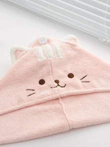 1入組卡通貓卡通刺繡耳朵裝飾乾髮帽