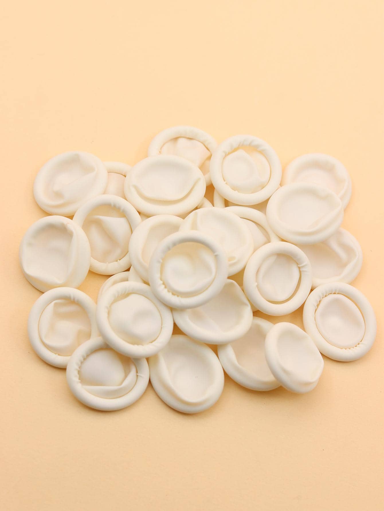 50pcs Disposable High Elasticity Finger Cots For DIY, Handicraft, Dust Prevention - White - View 1