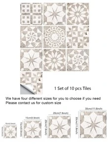 10 piezas Adhesivo de piso de PVC, Adhesivo de azulejo moderno para el hogar, Adhesivos, Calcomanía de pared, Calcomanía de vinilo para decoración del hogar, Artículos de decoración de primavera para refrescar su hogar, Adhesivos de decoración de festivales, Regalos de cumpleaños y graduación, Azulejos de piso autoadhesivos para sala de estar, cocina y decoración de habitaciones