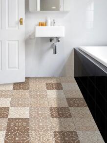 10pcs PVC Floor Sticker, Modern Tile Sticker For Home - Multicolor - View 1