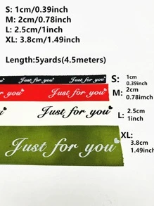 1roll Slogan Graphic DIY Webbing Lace