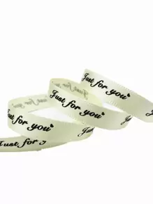 1roll Slogan Graphic DIY Webbing Lace