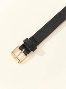 1 件女士简约方形扣百搭腰带，适合连衣裙、牛仔裤和日常穿着