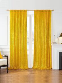 Sequin Decor Single Panel Curtain - Gold - View 1